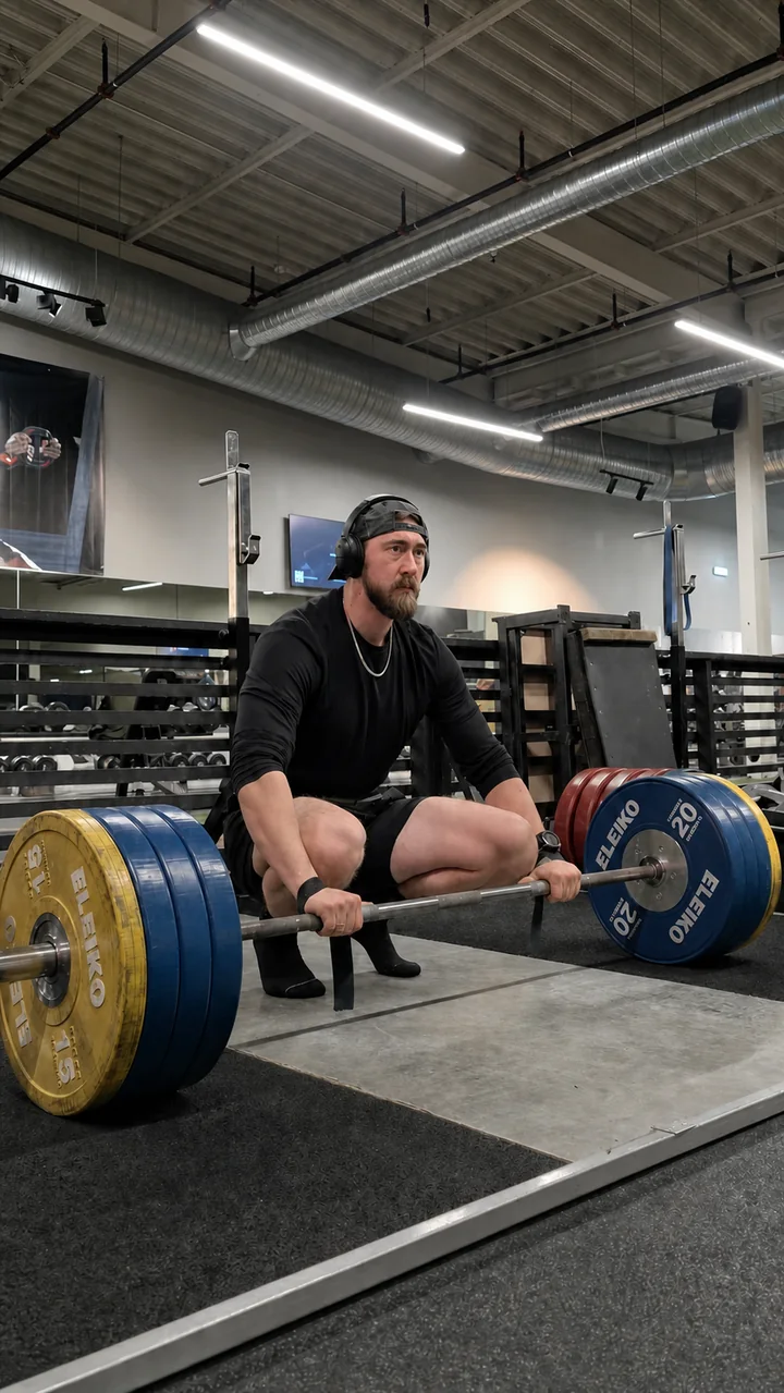 Stefan deadlifting in Moss